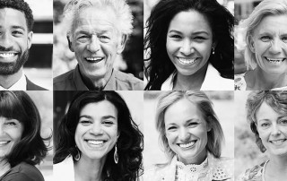 Portraits of beautiful people with different smiles